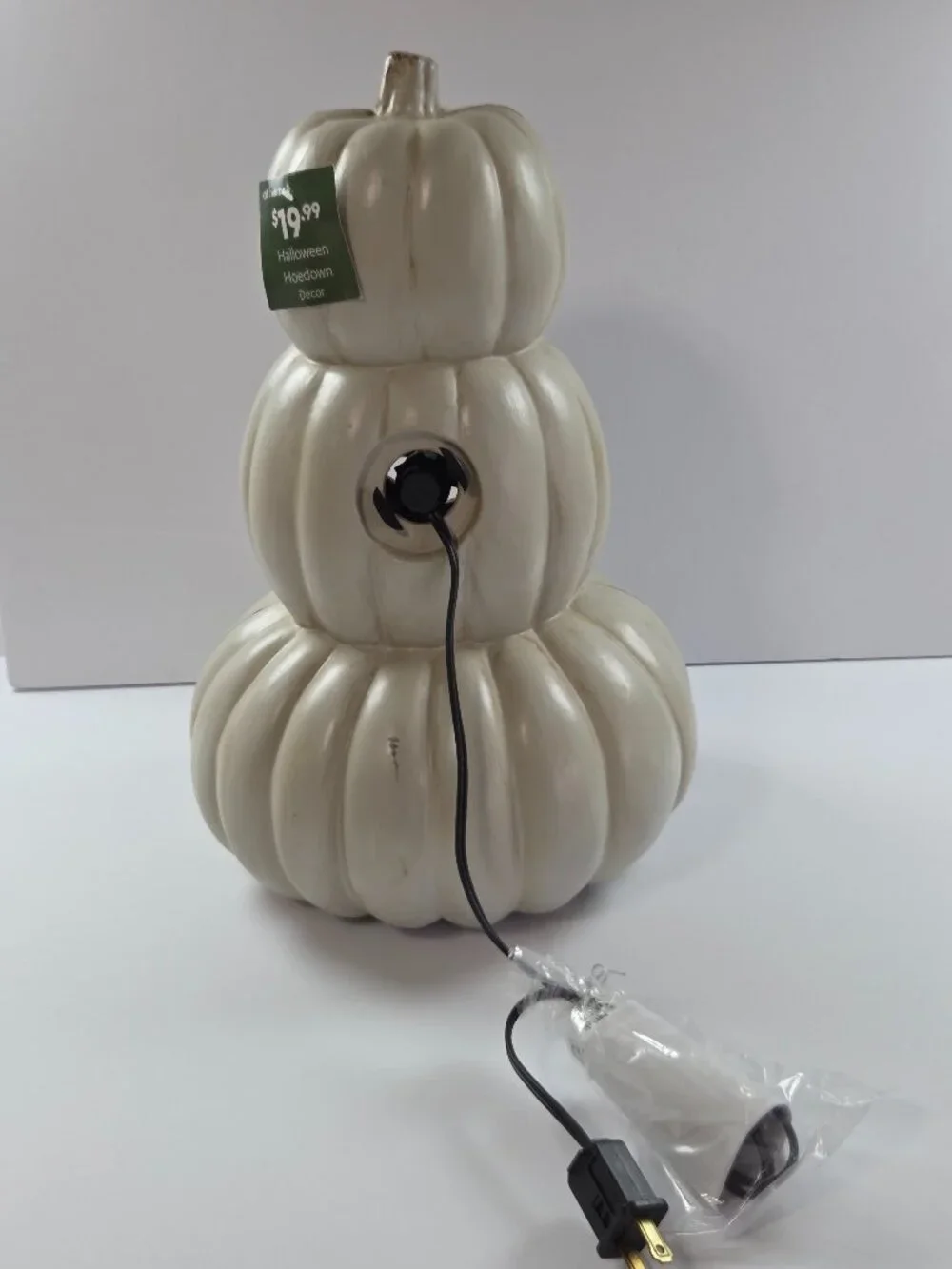 NWT At Home Halloween Hoedown Light-Up Stacked Jack-o’-lantern Blow Mold Discont